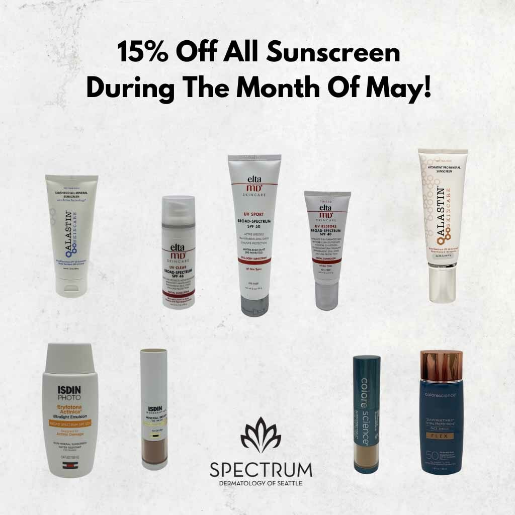 15% Off All Sunscreen During The Month Of May